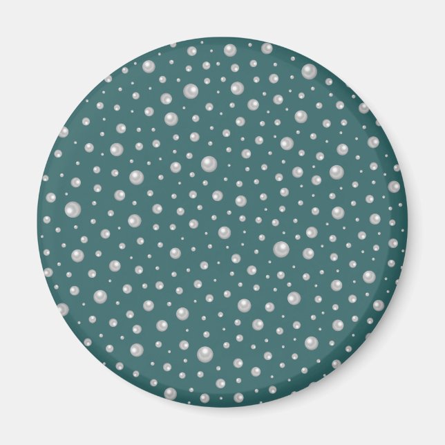 Pearl Pattern on Transformative Teal Background Magnet (Vorne)
