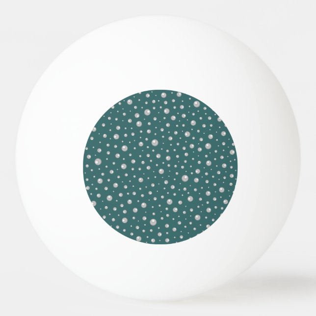 Pearl Pattern on Transformative Teal Background Tischtennisball (Vorderseite)
