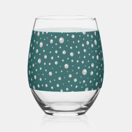 Pearl Pattern on Transformative Teal Background Weinglas Ohne Stiel