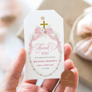 Pearl Pink Boho Erste Heilige Kommune Vielen Dank Geschenkanhänger