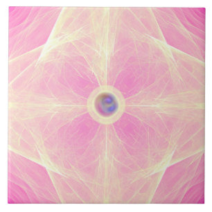 Pearl Pink in Vintager Spitzen-Muster Keramik Tile Fliese