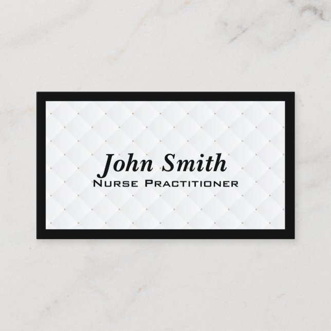 Pearl Quilt Nurse Practitioner Business Card Visitenkarte (Vorderseite)