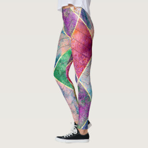 Pearl Rainbow Gefärbte Krawatte Harlequin Herringb Leggings