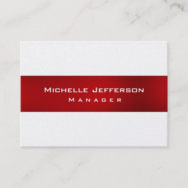 Pearl Red Unique Chubby Manager Business Card Visitenkarte (Vorderseite)