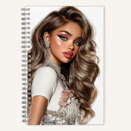 Pearl & Rhinestone Glam Girl Spiral Notebook Notizbuch