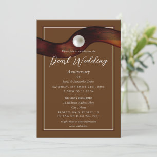 Pearl Ribbon, 30 Jahre Hochzeitstag Einladung
