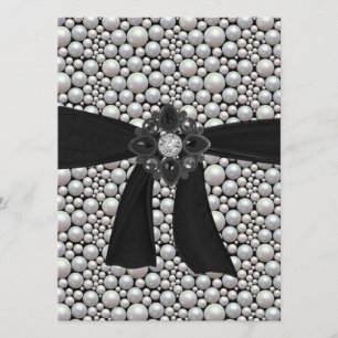 Pearl Ribbon & Kristall Einladung