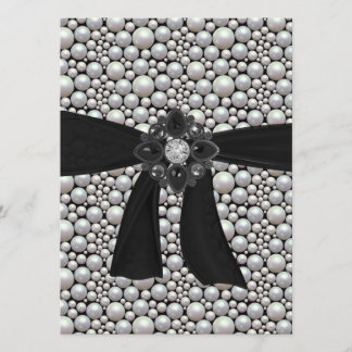 Pearl Ribbon & Kristall Einladung