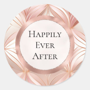 Pearl Rose Gold Wedding Runder Aufkleber
