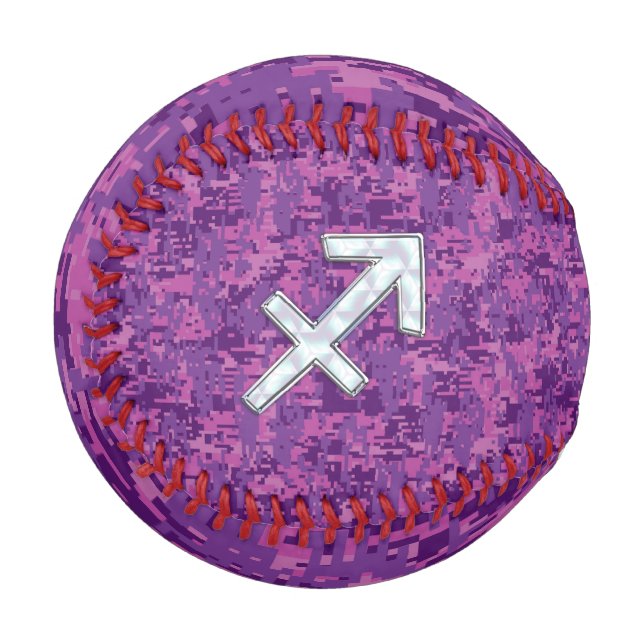 Pearl Sagittarius Zodiac Sign Fuchsia Digitale Cam Baseball (Vorderseite Links)