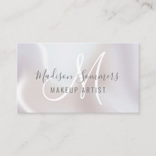 Pearl Shimmer Monogram Makeup Artist Visitenkarte