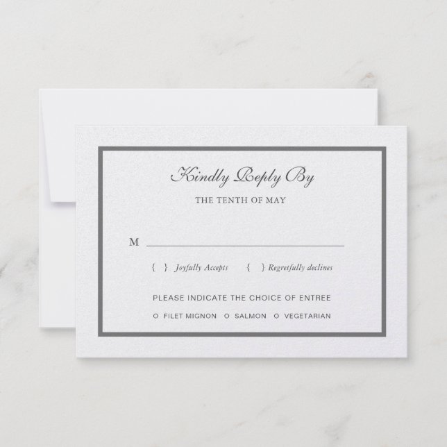 Pearl Shimmer Wedding RSVP Karte (Vorderseite)