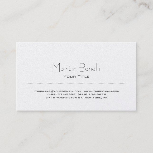 Pearl Stylish Modern Trendy Business Card Visitenkarte (Vorderseite)
