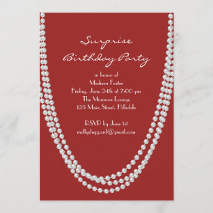 Pearl Surprise Birthday Party der 1920er Jahre läd Einladung