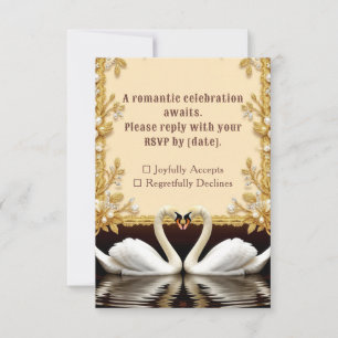 Pearl Swan Hochzeitsgast RSVP Karte