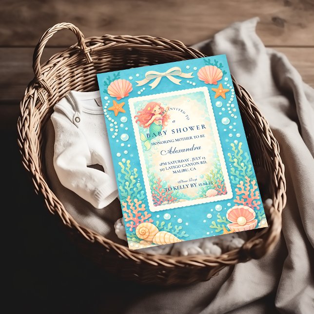 Pearl Tide Mermaid Baby Shower Einladung (Von Creator hochgeladen)