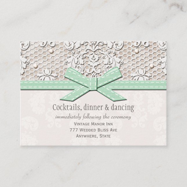 Pearl Wedding Reception Enclosure Card Begleitkarte (Vorderseite)