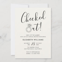 Pearl White Checkout Funny Modern Brautparty Einladung