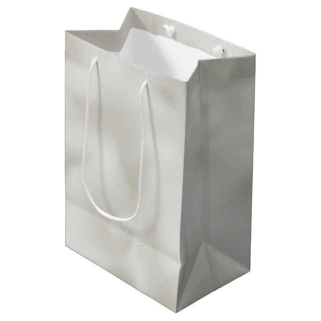 Pearl White Luxe     Mittlere Geschenktüte (Vorderseite Schrägansicht)