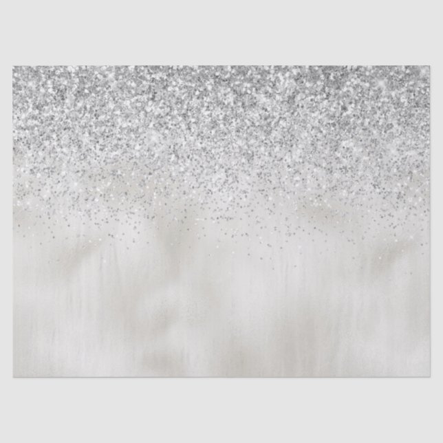 Pearl White Luxe Silver Glitzer     Seidenpapier (Vorderseite)