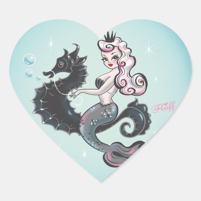 Pearla Mermaid Heart Stickers (Vorderseite)