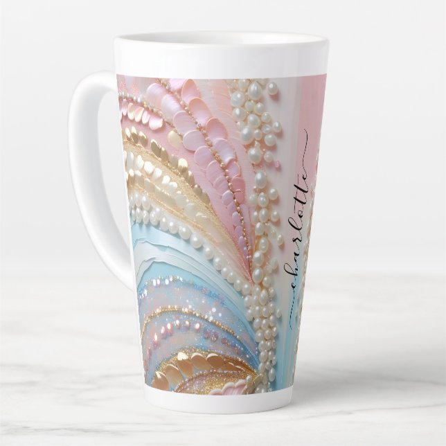 Pearlescent Painted Pearls Shells  Milchtasse (Linke Ecke)