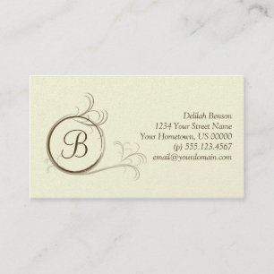 Pearlized Monogramm-Visitenkarte Browns und des Visitenkarte