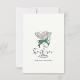 Pearls and Bow Brautparty Danke-Card Dankeskarte