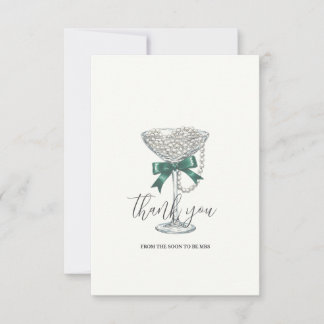 Pearls and Bow Brautparty Danke-Card Dankeskarte
