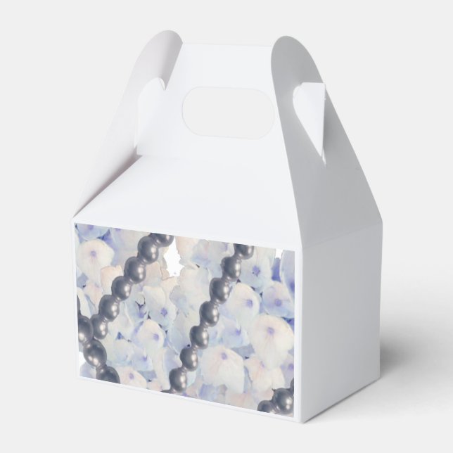 Pearls and Light Blue Hydrangeas Fevor Box Geschenkschachtel (Vorderseite)