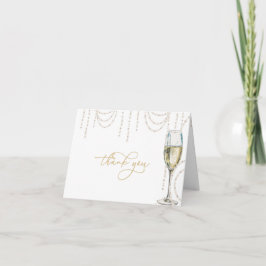 Pearls and Prosecco Brautparty Danke Karte