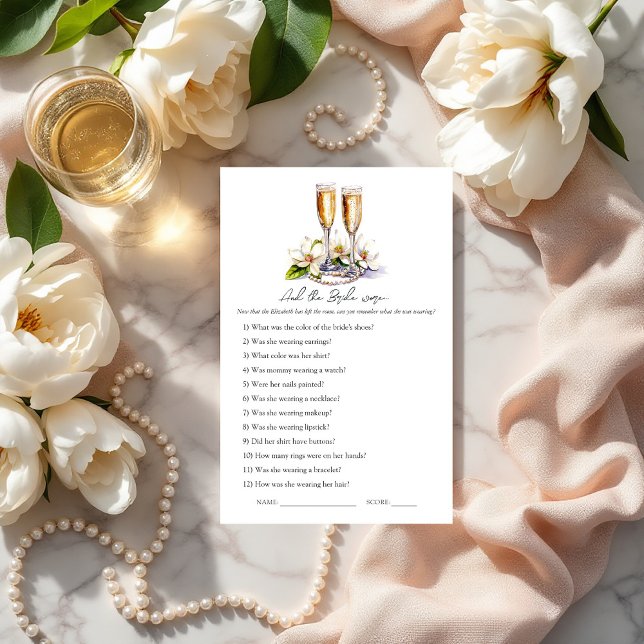 Pearls and Prosecco Brautparty Memory Game (Pearls and Prosecco Bridal Shower Memory Game)
