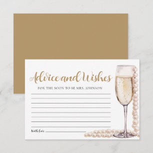 Pearls and Prosecco Bridal Advice and Wish Card Einladung