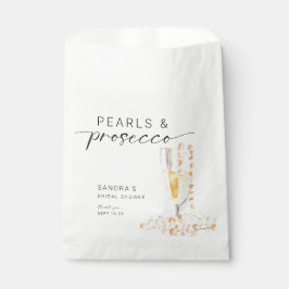 Pearls and Prosecco Bridal Shower Custom Minimal  Geschenktütchen
