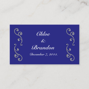 Pearls and Sapphire Blue Wedding Website Card Begleitkarte