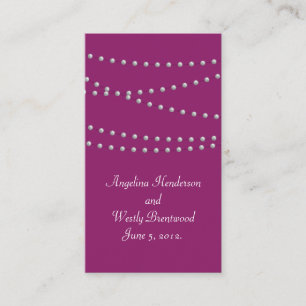 Pearls auf Magenta Wedding Website Card Begleitkarte
