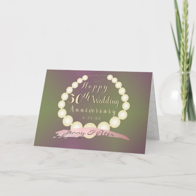 Pearls Card zum 30. Hochzeitstag Karte (Vorderseite)