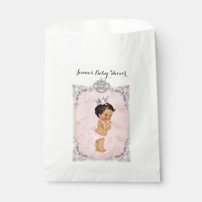 Pearls Diamonds Princess Baby Girl Blush Pink Geschenktütchen (Vorderseite)