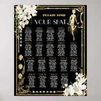 Pearls Floral Art Deco Gatsby Roaring 20 Jahre Sit