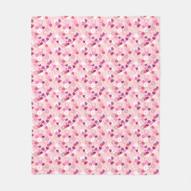 Pearls, Flowers, & Pink Fleecedecke (Vorderseite)