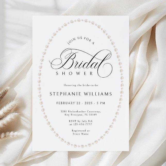 Pearls Frame Bridal Shower Invitation Einladung (Von Creator hochgeladen)