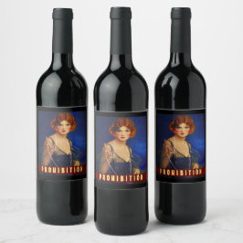 Pearls, hausgemachte Prohibition Redhead Flapper Weinetikett