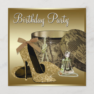 Pearls High Heel Schuhe Schwarze Gold Frauen Gebur Einladung