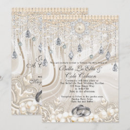 Pearls Lace und Bling Hochzeit Einladung