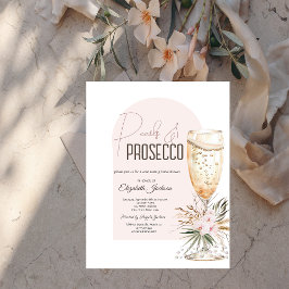 Pearls Prosecco Boho Blume Brunch & Bubbly Einladung