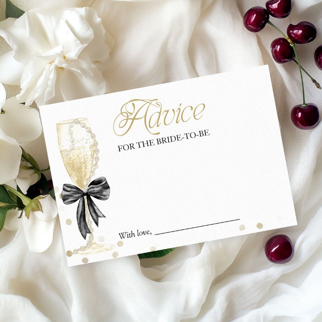 Pearls & Prosecco Brautparty Advice Card Einladung (Von Creator hochgeladen)