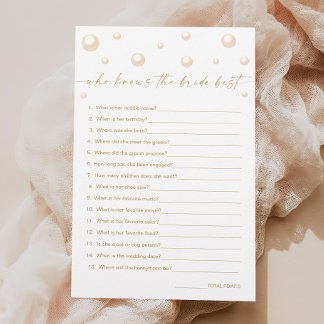 Pearls Prosecco Brautparty, der die Braut kennt