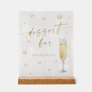 Pearls Prosecco Brautparty-Dessertbar Acrylschild