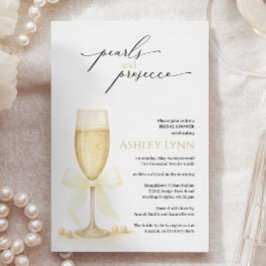 Pearls & Prosecco Brautparty Einladung | neutral