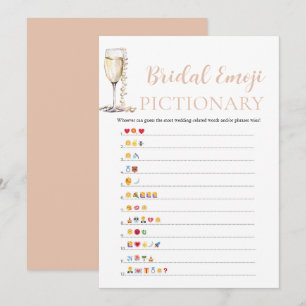 Pearls & Prosecco Brautparty Emoji Pictionary Einladung